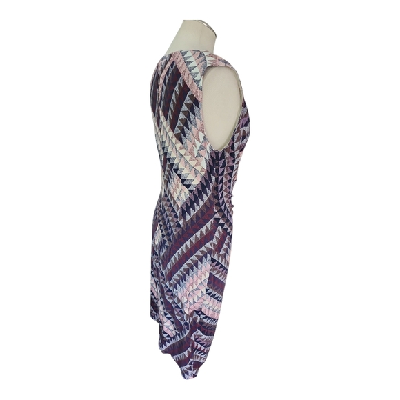 NIC+ZOE Geometric Print Sleeveless Sheath Dress Size M Stretch Lined Workwear - Picture 3 of 9